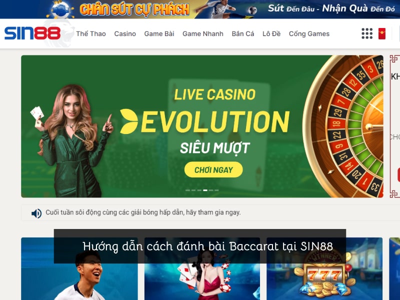 Hướng dẫn cách chơi Baccarat SIN88