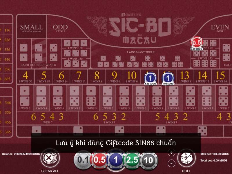 Lưu ý khi dùng Giftcode Tài xỉu Sin88 chuẩn