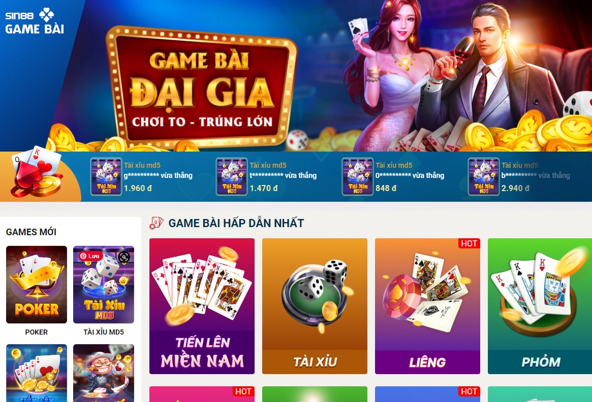 Tài xỉu MD5 – Cổng game Sin88 đánh tài xỉu trực tuyến ăn tiền 