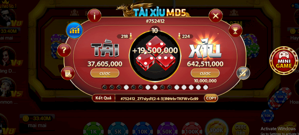 Tài xỉu MD5 – Cổng game Sin88 đánh tài xỉu trực tuyến ăn tiền 