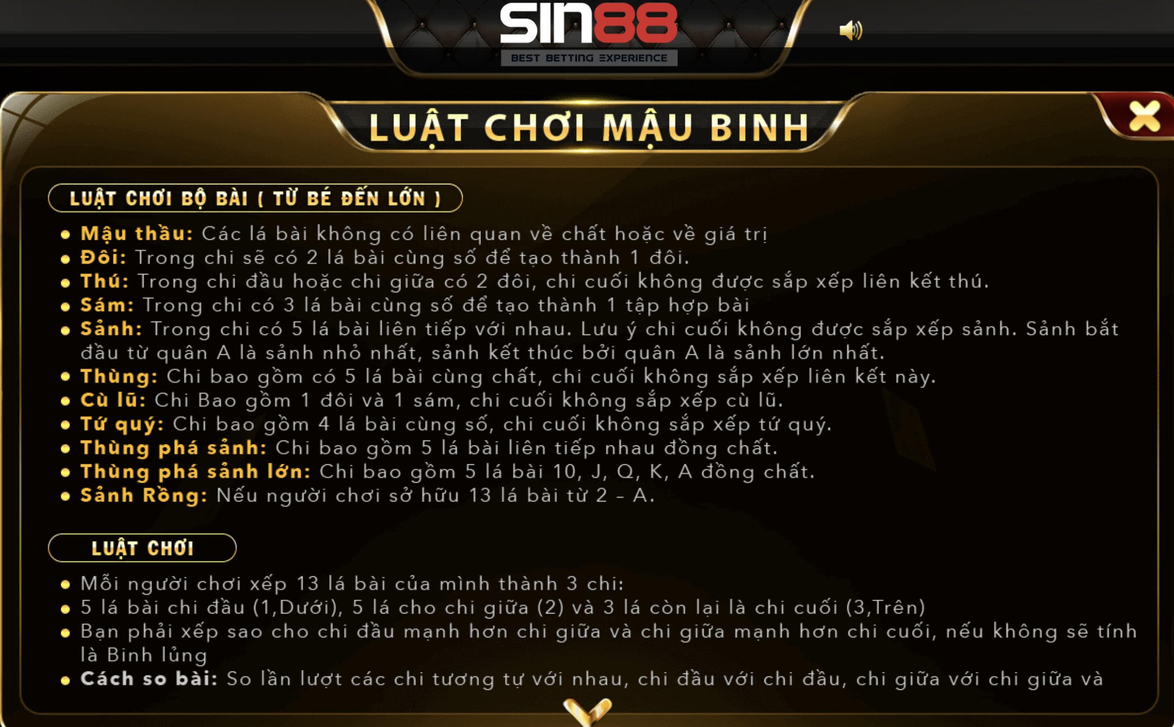 Game bài Mậu binh đẳng cấp Sin88 thu hút nhiều cược thủ chinh phục-1